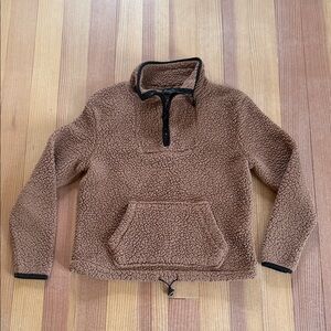 Love Tree Cozy Brown Sherpa Pullover